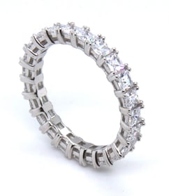 White Cubic Zirconia Sterling Silver Band