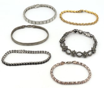 Vintage 925 sterling silver lot of 6 bracelets