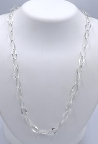 Italian 925 sterling silver oval link chain necklace