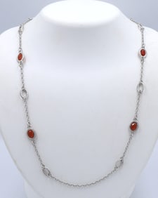 Judith Ripka 925 sterling silver Carnelian necklace