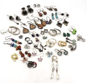 Group lot of Vintage 925 sterling silver earrings