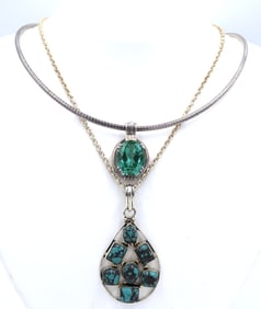 Group lot of vintage 925 sterling silver necklaces