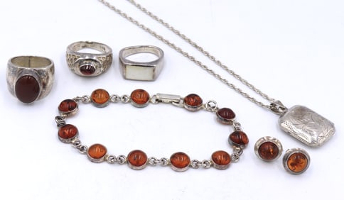 Group lot of Vintage 925 sterling silver mixed jewelry