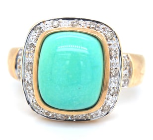 LeVian 14kt yellow gold Turquoise ring