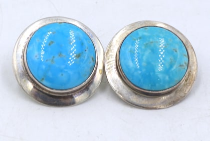 Vintage 925 sterling silver turquoise earrings