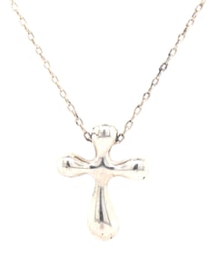 Tiffany & Co Elsa Peretti mini cross pendant on chain necklace