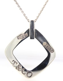 Tiffany & Co 1837 Square pendant on chain