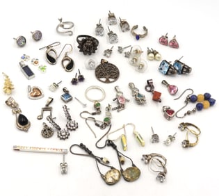 Group lot of vintage 925 sterling silver mixed jewelry