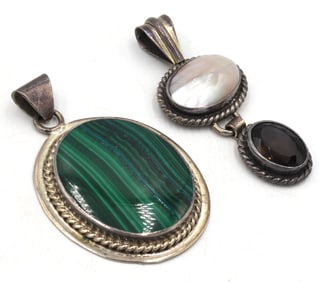 Lot of 2 Vintage 925 sterling silver pendants