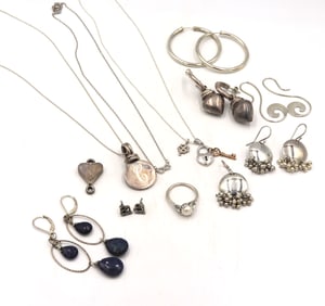 Group lot of Vintage 925 sterling silver jewelry