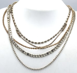 Group lot of Vintage 925 sterling silver necklaces