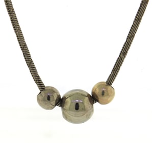 Italian 925 Sterling Silver Ball Necklace