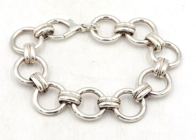 Italian Milor 925 sterling silver circle link bracelet