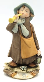 Vintage 70's Capodimonte porcelain shepherd statue