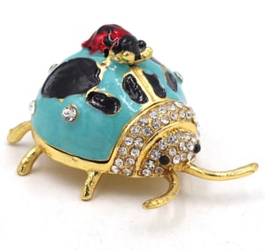 Ladybug enamel trinket box