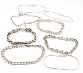 Group lot of Vintage 925 sterling silver bracelets