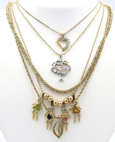 Group lot of Vintage 925 sterling silver necklaces