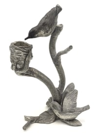 Signed Pewter silver taper dinner candle holder