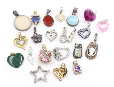 Group lot of Vintage 925 sterling silver pendants
