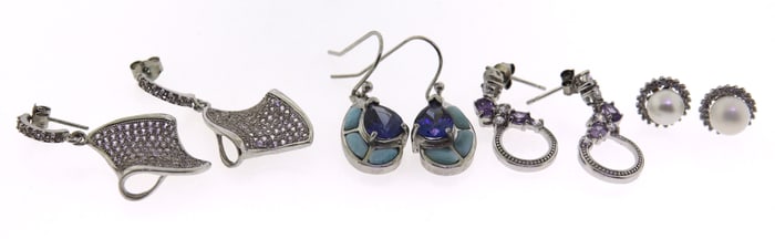 Lot of Sterling Silver Earrings