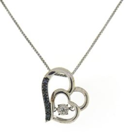 Sterling Silver Heart Shaped Pendant on Chain