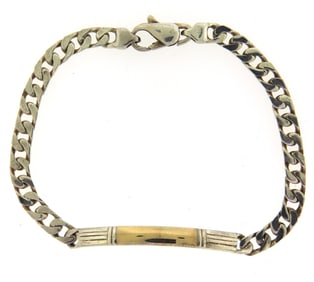 Men's Sterling Silver Dog Tag Bracelet