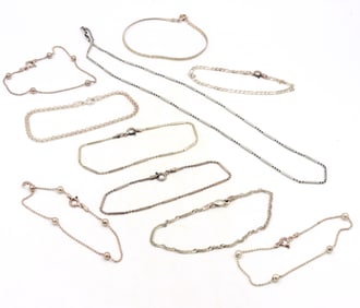 Group lot of Vintage 925 sterling silver bracelets and necklace