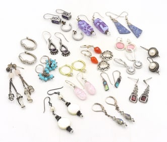 Group lot of Vintage 925 sterling silver earrings