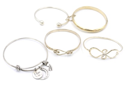 Group lot of Vintage 925 sterling silver bangles