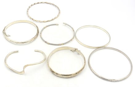 Vintage 925 sterling silver group lot of 7 bangles