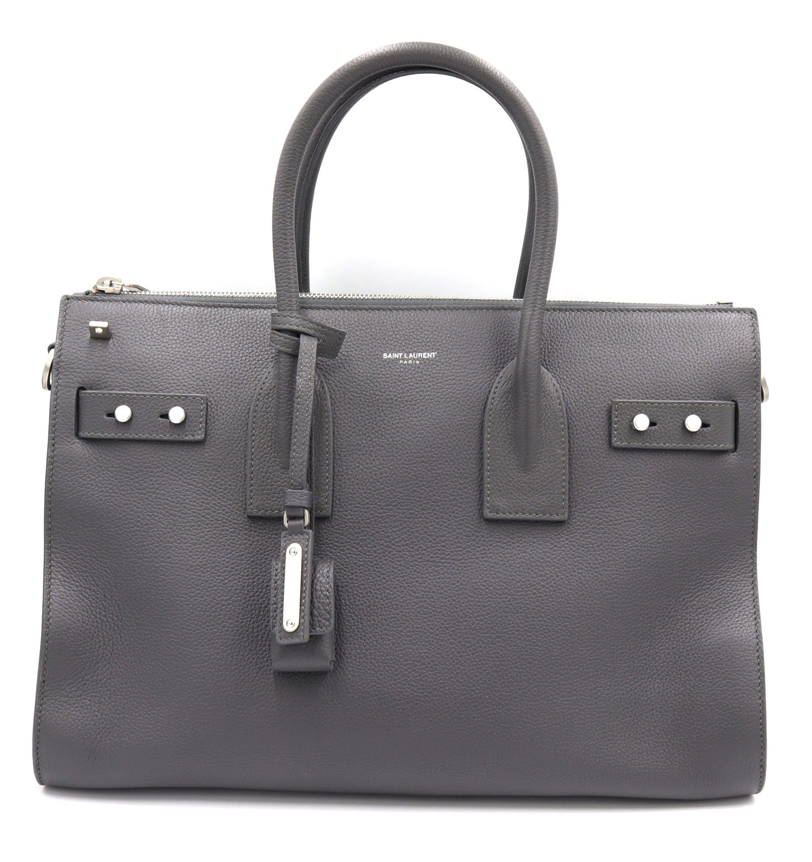 YSL Sac Du Jour Grey W/Top Handles and Strap (1 of 13)