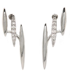 New Gabriel & Co White Gold Diamond Triple Row Earrings