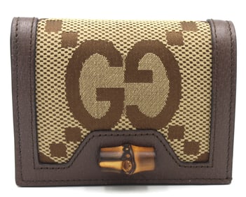 Gucci Jumbo GG Diana bamboo compact wallet