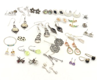 Group lot of Vintage 925 sterling silver earrings