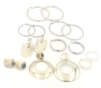 Group lot of vintage 925 sterling silver earrings