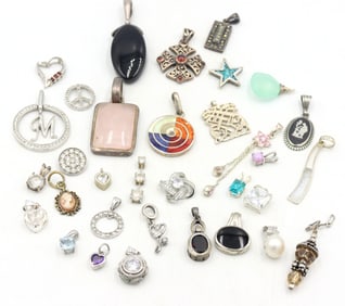 Group lot of Vintage 925 sterling silver pendants