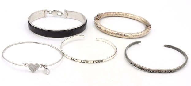 Group lot of Vintage 925 sterling silver bangles