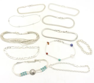 Group lot of Vintage 925 sterling silver bracelets