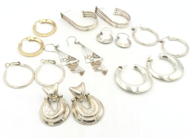 Group lot of Vintage 925 sterling silver earrings