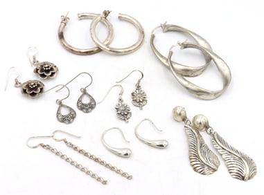 Group lot of Vintage 925 sterling silver earrings