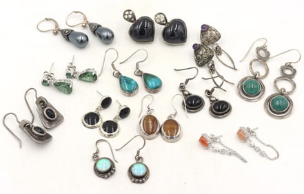 Group lot of Vintage 925 sterling silver earrings