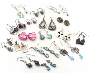 Group lot of Vintage 925 sterling silver earrings