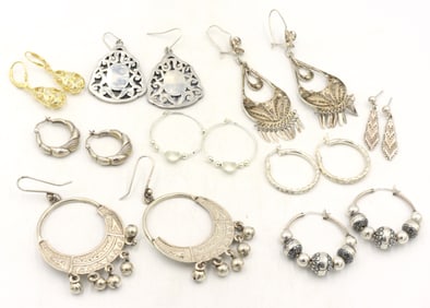 Group lot of Vintage 925 sterling silver earrings