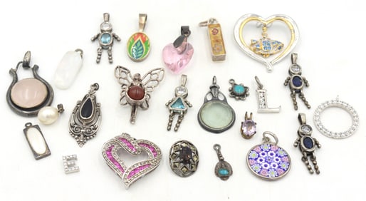 Group lot of Vintage 925 sterling silver charms pendants