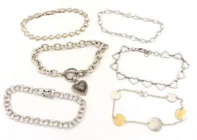 Group lot of Vintage 925 sterling silver bracelets