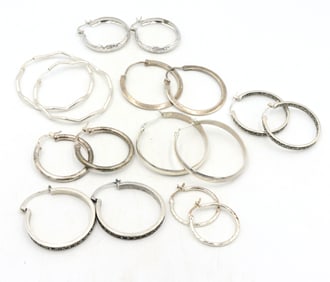 Vintage 925 sterling silver group lot of earrings