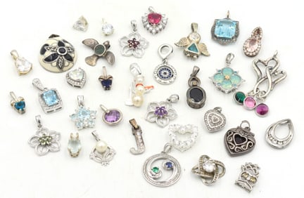 Vintage 925 sterling silver group lot of pendants