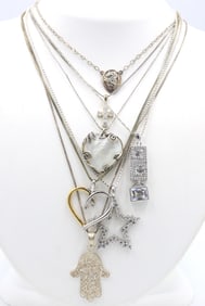 Group lot of 7 Vintage 925 sterling silver necklaces