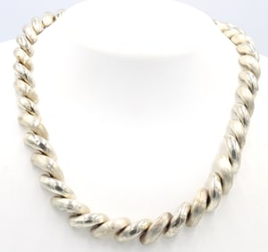 Italian Vintage 925 sterling silver wavy necklace