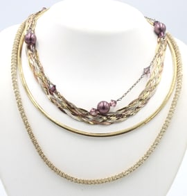 Group lot of Vintage 925 sterling silver necklaces